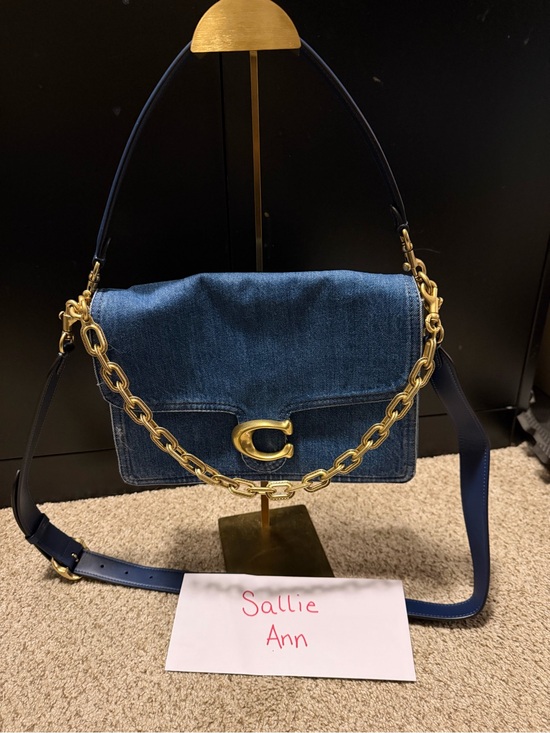 Coach Handbags - Coach Denim Tabby 30 Shoulder Bag in Blue with Gold Hardware and chain NWT
